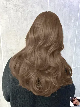ロング カラー 顔まわりの神様✨ 透明感カラー藤嶋秀幸のヘアスタイル