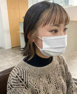 ショート カラー 森貴裕/ニュアンス パーマ/オリーブのヘアスタイル