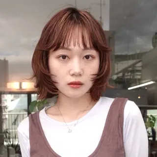 ショート カラー レイヤーカット ボブ 渋谷のヘアスタイル