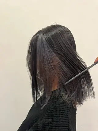ミディアム カラー ramphy 柴原 夢奈のヘアスタイル