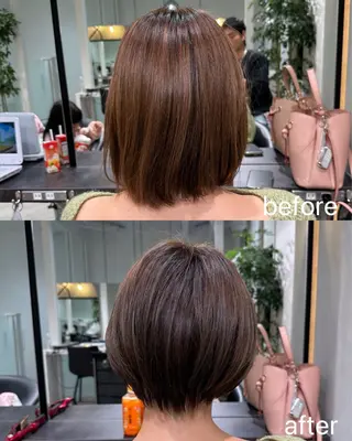 ショート 縮毛矯正/レイヤー taiga🧡のヘアスタイル