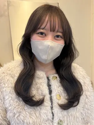 ミディアム カラー 韓国レイヤー/透明感 カラー/RIN🎀のヘアスタイル