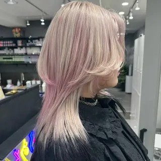 カラー Yoshiいろあそび 八王子/ハイトーンのヘアスタイル
