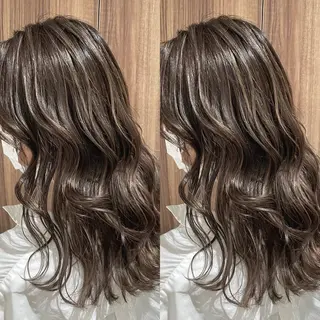 セミロング カラー ヘアアレンジ 白髪ぼかしハイライト 茗荷谷駅徒歩2分のヘアスタイル