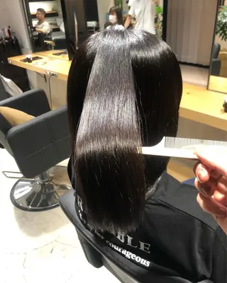 ミディアム カラー パーマ ✨髪質改善ストレート ×ミニボブ✨萩原 翼のヘアスタイル