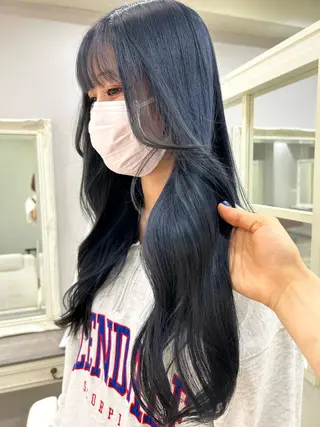 ロング りん🧸透明感カラ ー/ヘアアレンジのヘアスタイル