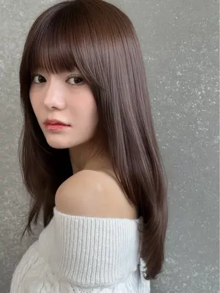 セミロング カラー るーく/透明感カラー /縮毛矯正/髪質改善のヘアスタイル