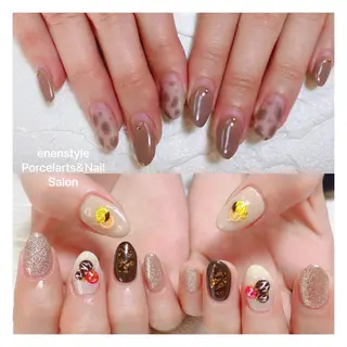 ミディアム ネイル 🐾enen style 🐾のネイルデザイン
