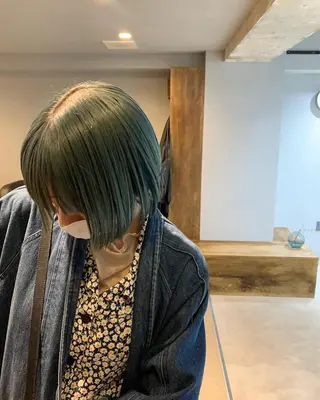 ミディアム カラー ボブパーマコテ巻き風 パーマNo1深江秀平のヘアスタイル