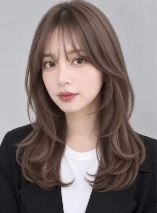 セミロング カラー サロン ド ソワのヘアスタイル