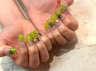 ネイル 韓国/ワンホン/長さ 出しつけ放題🎀のネイルデザイン