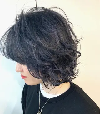 ミディアム カラー パーマ ヘアアレンジ メンズ 一ノ瀬 暁のヘアスタイル