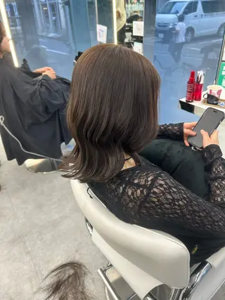 セミロング カラー 透明感カラー/ヘアア レンジ/はるか🤍のヘアスタイル