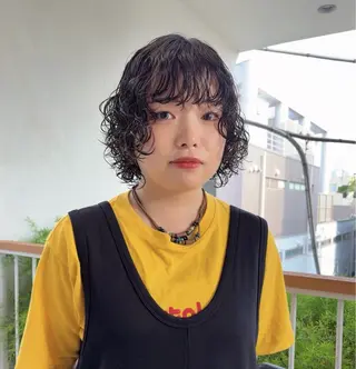 ショート パーマ 🌀くせ毛風 ナチュラルパーマ優吉のヘアスタイル