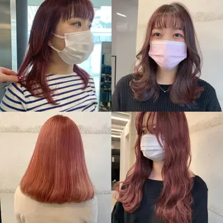 ミディアム カラー 透明感カラー✂︎ /縮毛矯正/YUKAのヘアスタイル