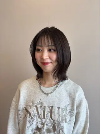 ショート カラー ボブ/顔周りレイヤー 🎀momoka🎀のヘアスタイル
