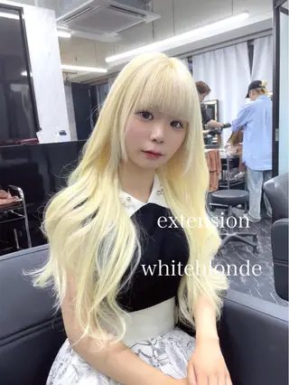 ロング カラー エクステ🩵ブリーチ 韓国ヘア🩵KAEのヘアスタイル
