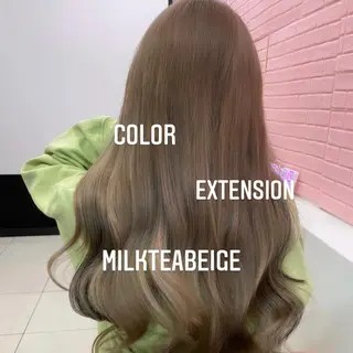 ロング カラー エクステ🩵ブリーチ 韓国ヘア🩵KAEのヘアスタイル
