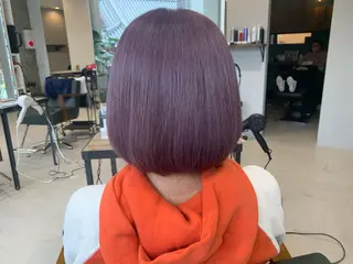 ミディアム カラー レイヤーカット ベージュカラー/小島のヘアスタイル
