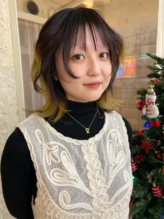 ミディアム カラー 圧倒的デザイン力 店長🎨RENAのヘアスタイル