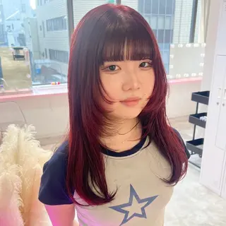 セミロング カラー 🎀ピンクベージュ/ 梅田/茶屋町🎀のヘアスタイル