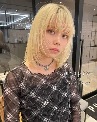 ミディアム レイヤーカット 瑠輝のヘアスタイル