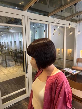 ミディアム カラー くいた あやなのヘアスタイル