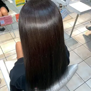 ロング 縮毛矯正/ワンカラー モデル募集🫧田村のヘアスタイル