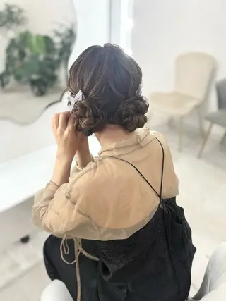 セミロング ヘアアレンジ ヘアセットサロン /上坪愛美のヘアスタイル