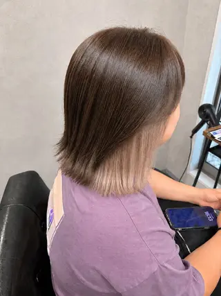 ミディアム カラー 佐々木 愛実のヘアスタイル