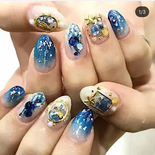 ネイル 渋谷/チップ長さ出し 👑アプレgel-xのネイルデザイン