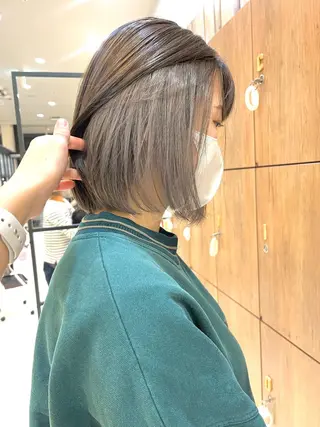 カラー 黒田瀬奈/ボブ まろやかベージュのヘアスタイル