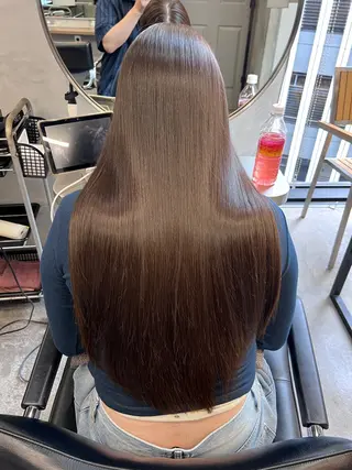 ロング カラー ムラの出ない艶カラー レイヤーカット千葉のヘアスタイル