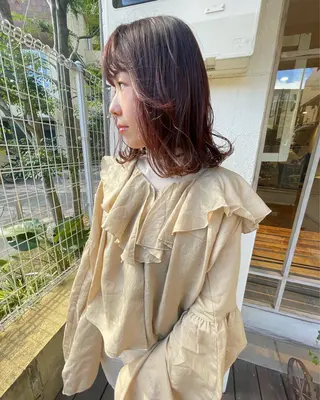 ミディアム カラー 🙃 透明感カラー/ボブのヘアスタイル