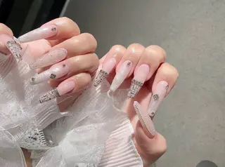 ネイル I-nailロング /ワンホン/キラキラのネイルデザイン