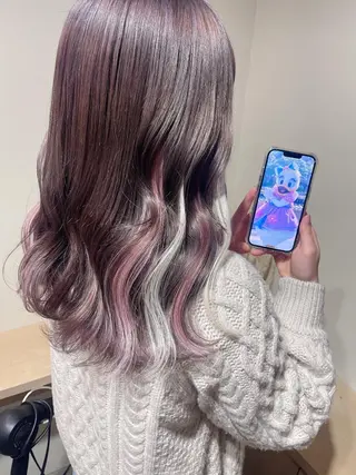 セミロング カラー インナーエクステ渋谷 🦋KAJIのヘアスタイル