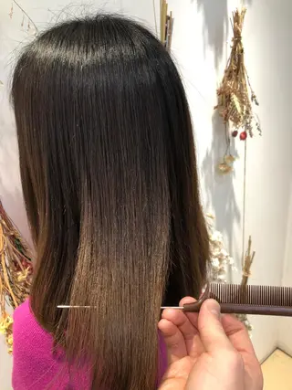 セミロング コテ巻き風パーマ/ 髪質改善/河島恭平のヘアスタイル