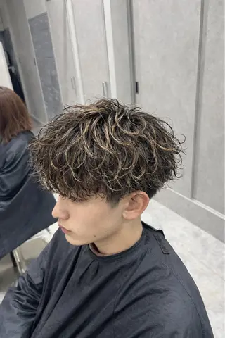 カラー パーマ メンズ SENA 再現性 パーマと縮毛矯正のヘアスタイル