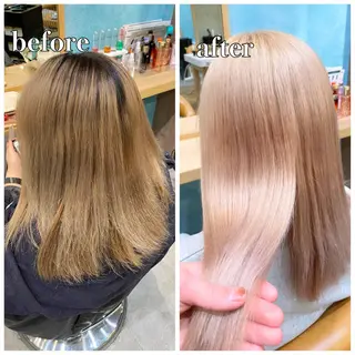 セミロング カラー 🌈ブリーチ特化🌈 MINATOのヘアスタイル