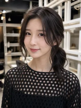 ロング 恵比寿韓国レイヤー× 艶透明感カラー大場のヘアスタイル