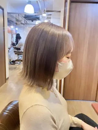 ショート カラー 女性目線でつくる ボブ縮毛矯正のヘアスタイル