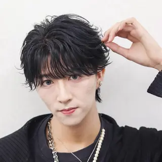 ショート カラー パーマ メンズ 🔥メンズ極🔥韓国 シャドウ/波巻き柿崎のヘアスタイル
