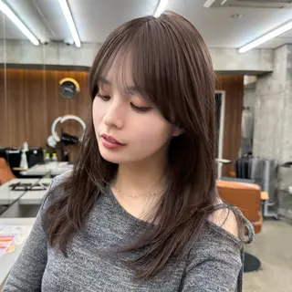 ミディアム カラー 顔周り✂️透明感 レイヤー/みっきーのヘアスタイル