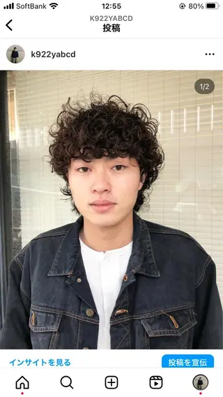 パーマ ヘアアレンジ メンズ メンズ特化✂️栗原 侑也のヘアスタイル
