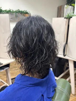 セミロング パーマ メンズ 🐰K+Plus🐰 まゆ🐰のヘアスタイル