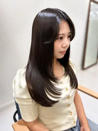 ロング カラー 髪質改善🩵縮毛矯正 代々木/木下のヘアスタイル