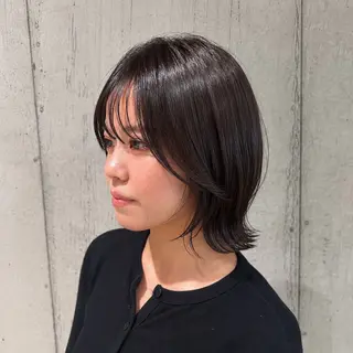 ミディアム カラー ヘアアレンジ 艶ボブ×透明感カラー 特化・リクト💥のヘアスタイル