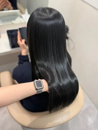 ロング カラー ラベンダー💜グレー 🩶ミント‪🩵のヘアスタイル