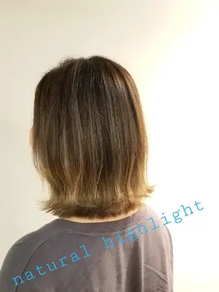 ミディアム カラー ブリーチなしWカラー 【艶感✨透明感】中澤のヘアスタイル
