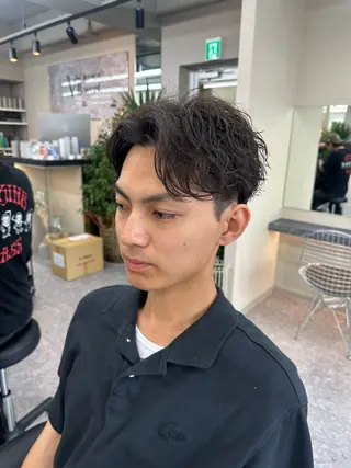 ショート パーマ メンズ メッシュパーマ支持率 ◎大宮/隼也のヘアスタイル